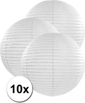 10x stuks witte luxe lampionnen van 50 cm