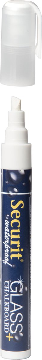 Securit® waterbestendige krijtstift met afgeschuinde punt, wit, set van 2 stiften