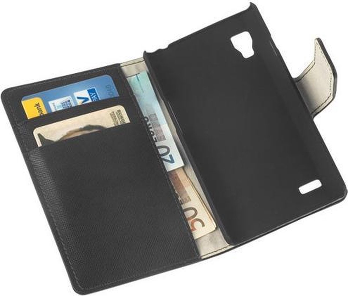 HC Bookcase Flip Wallet Hoesje - LG Optimus L9 Zwart