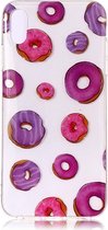 Shop4 - Geschikt voor iPhone Xs Max Hoesje - Zachte Back Case Donuts Transparant