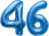 Folieballon Cijfer 46 Blauw 86 cm
