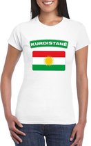 T-shirt met Koerdistaanse vlag wit dames S