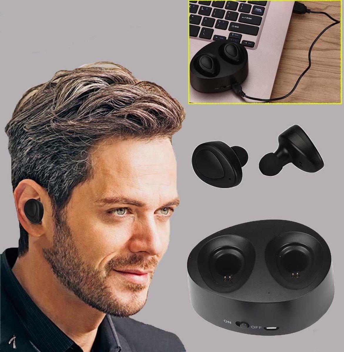Draadloze InEar Oordopjes (Set van 2) Bluetooth Headset Sport Headset Wireless...