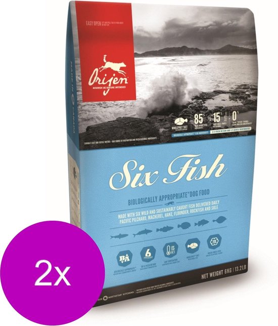 Orijen 6 Fish Dog - Hondenvoer - 2 x 11.4 kg