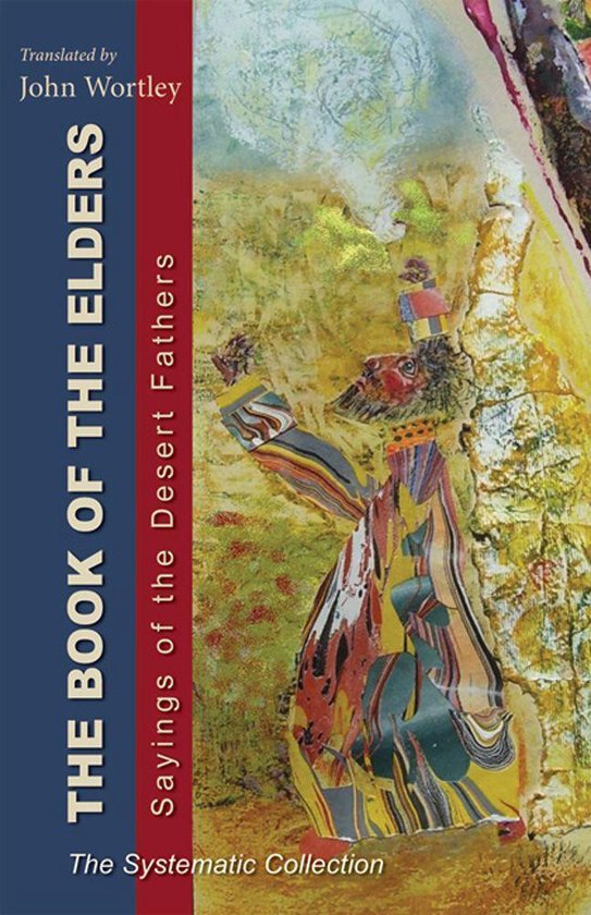 La couverture de 'The Book of the Elders' présente une illustration abstraite et colorée d'une figure barbud, aux côtés du titre et du traducteur.