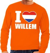 Oranje I love Willem sweater volwassenen S