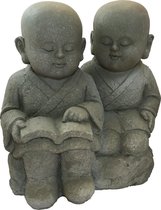 Boeddha Shaolin Monnik kinderen lezend 40 x 42 x 25 cm