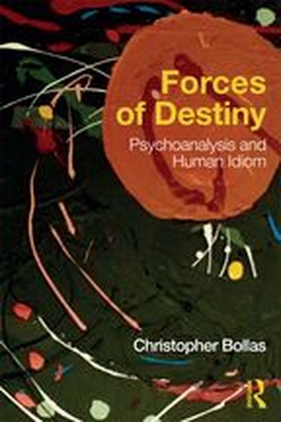 Boekomslag 'Forces of Destiny' met abstract oranje cirkel en gekleurde lijnen op een zwarte achtergrond.