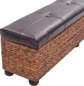 Bankje 140x29x40 cm zeegras bruin
