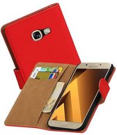 Mobieletelefoonhoesje.nl - Samsung Galaxy A3 (2017) Hoesje Effen Bookstyle Rood