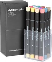 Stylefile Twin Marker 12 Main C Set - Hoge kwaliteit stiften, ideaal voor designers, architecten, graffiti artiesten, cartoonisten, & ontwerp studenten
