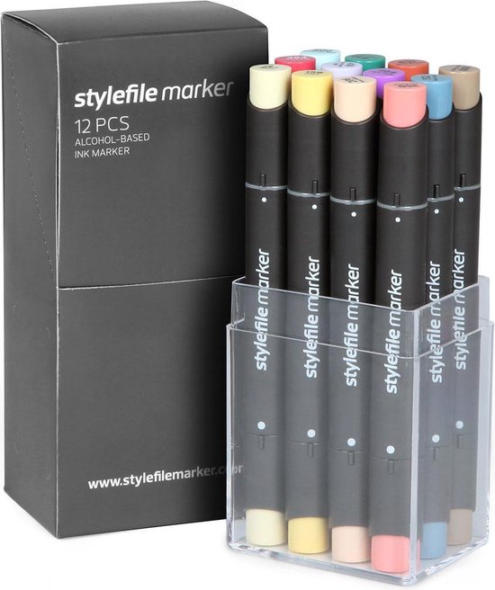 stuiten op Bijdrager Tegenstander Stylefile Twin Marker 12 Main C Set - Hoge kwaliteit stiften, ideaal voor  designers,... | bol.com