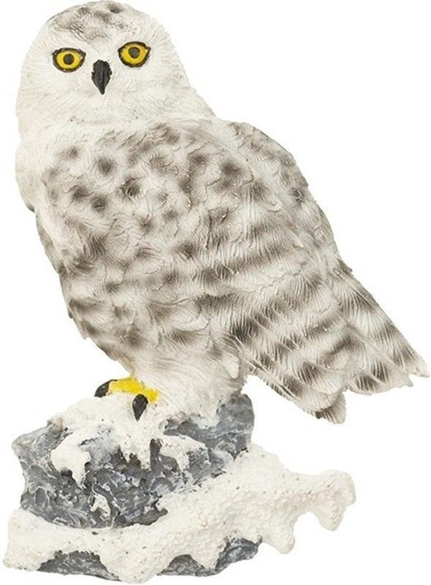Sneeuwuil dieren magneet 7 cm - uilen bosdieren speelgoed - Koelkast magneetjes voor kinderen - Nature planet