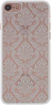 Shop4 - iPhone 8 Hoesje - Harde Back Case Damask Wit