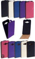 LELYCASE Lederen Samsung Galaxy Core 2 Flip Case Cover Hoesje Paars