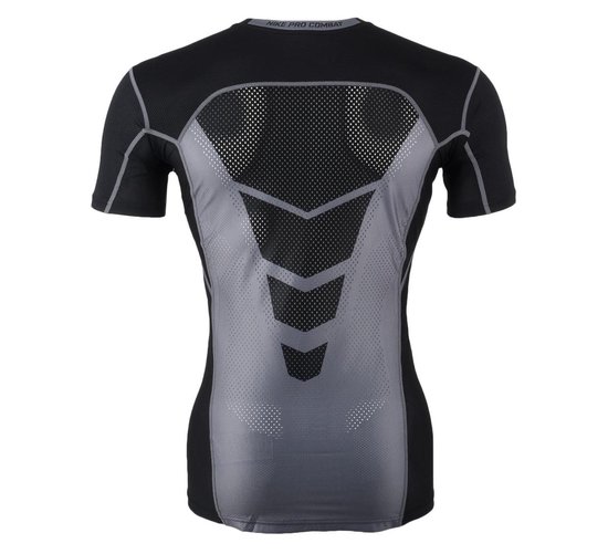 Nike Pro Combat SS Compression 3.0 Sportshirt Maat XL - Mannen zwart/grijs | bol.com