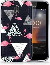 Nokia 1 Uniek TPU Hoesje Flamingo Triangle