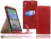 Devills HTC Desire 816 Lederen Flip Case Cover Hoesje Rood