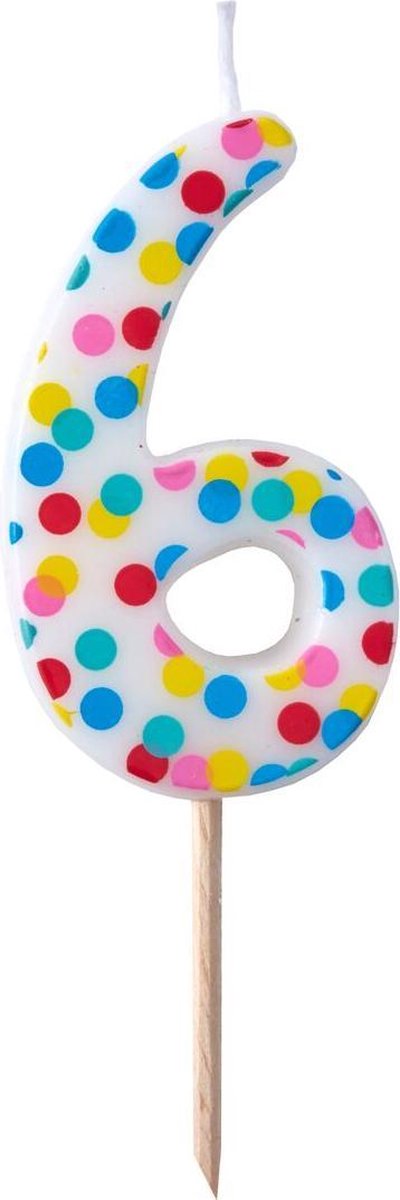 Kaars nummer 6 - Polka dot