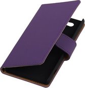 Sony Xperia Z4 Compact Effen Bookstyle Wallet Hoesje Paars - Cover Case Hoes