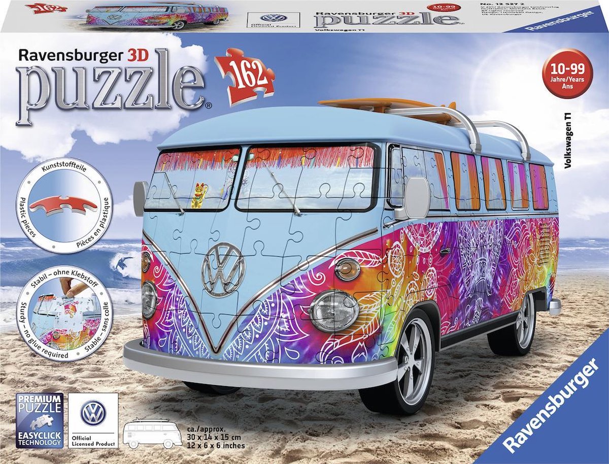 Humoristisch Snelkoppelingen Dinkarville Ravensburger Volkswagen bus Indian Summer - 3D puzzel - 162 stukjes |  bol.com