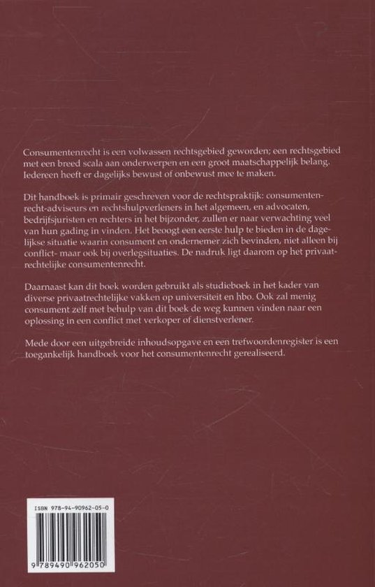 chirurg insluiten Pionier Handboek consumentenrecht | 9789490962050 | Boeken | bol.com