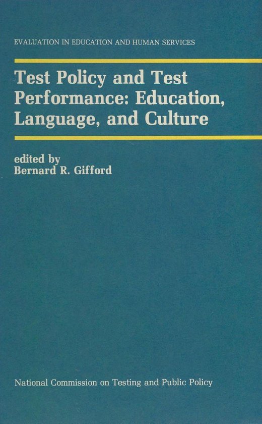 Evaluation in Education and Human Services 23 - Test Policy  ... - cover