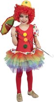 Clown & Nar Kostuum | Pierrot Clown | Meisje | Maat 140 | Carnaval kostuum | Verkleedkleding