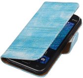 Mobieletelefoonhoesje.nl - Hagedis Bookstyle Hoesje voor Samsung Galaxy J1 Turquoise