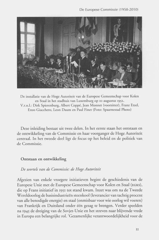 Historische foto van de installatie van de Hoge Autoriteit van de Europese Gemeenschap voor Kolen en Staal.