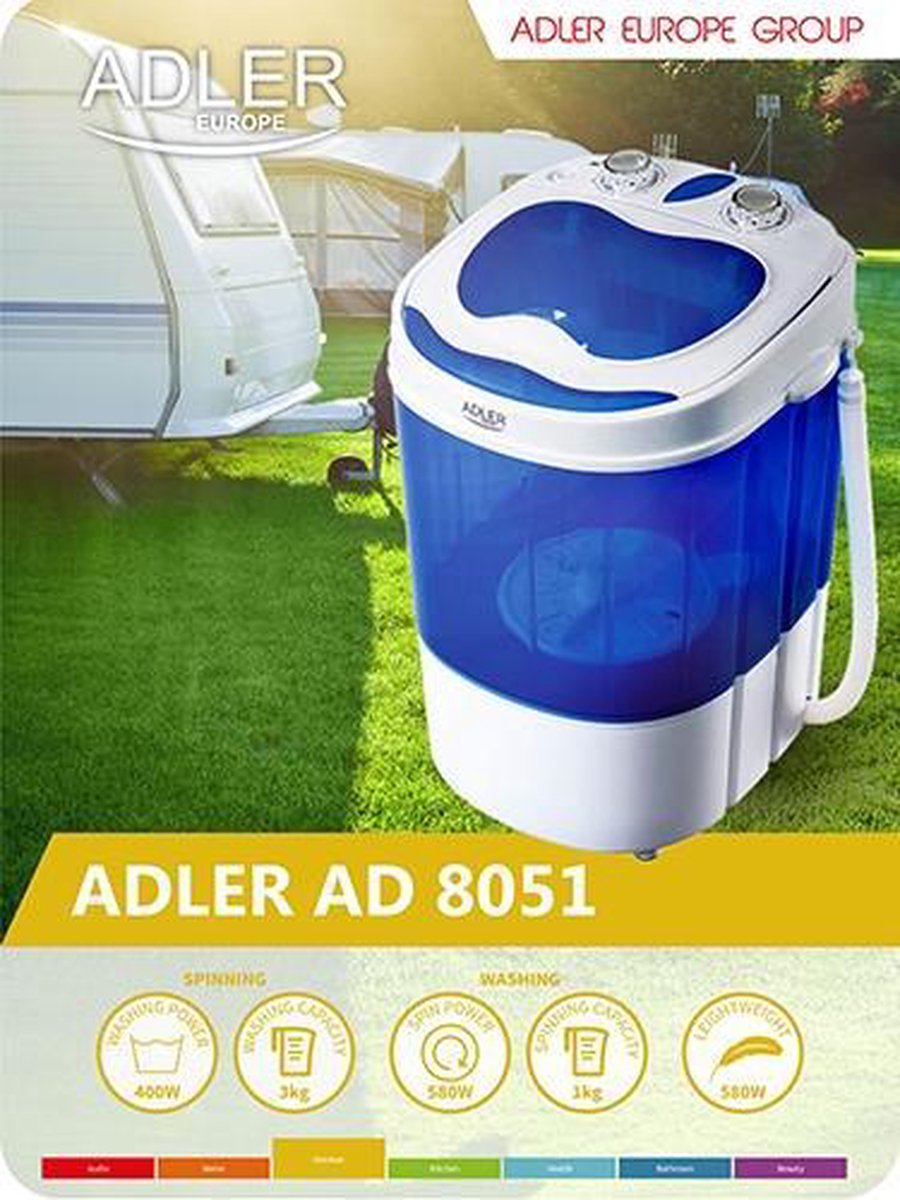 Adler AD 8051 Mini wasmachine met centrifuge | bol.com
