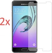 2x Screenprotector voor Samsung Galaxy A3 (2017) - Tempered Glass Screenprotector Transparant 2.5D 9H (Gehard Glas Screen Protector) - (0.3mm) (Duo Pack)