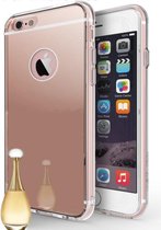 Apple iPhone 6 Plus / 6+ - Siliconen Spiegel Hoesje Rose Goud Achterkant (Roze Gold Mirror TPU Case)