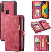 CASEME Samsung Galaxy A40 Vintage Portemonnee Hoesje - Rood