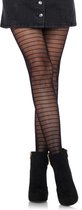 Leg Avenue Panty Net Striped Zwart