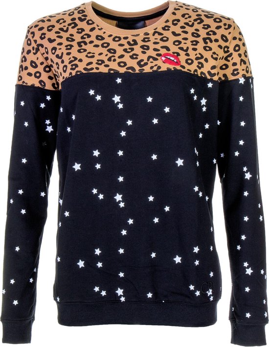 Landschap Fantasierijk koolhydraat Colourful Rebel Midnight Leopard Sporttrui casual - Maat M - Vrouwen -  bruin/navy | bol.com