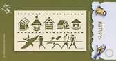 Embossing Stencil - Nature, Birds and Birdhouses, 9.5x5.5cm