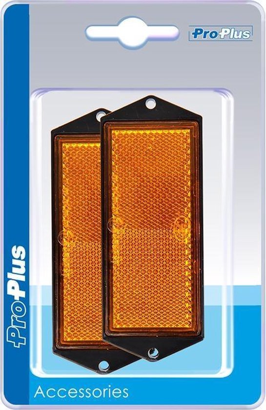 Een ProPlus verpakking met twee oranje vierkante reflectoren.