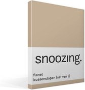 Snoozing - Flanel - Kussenslopen - Set van 2 - 60x70 cm - Camel