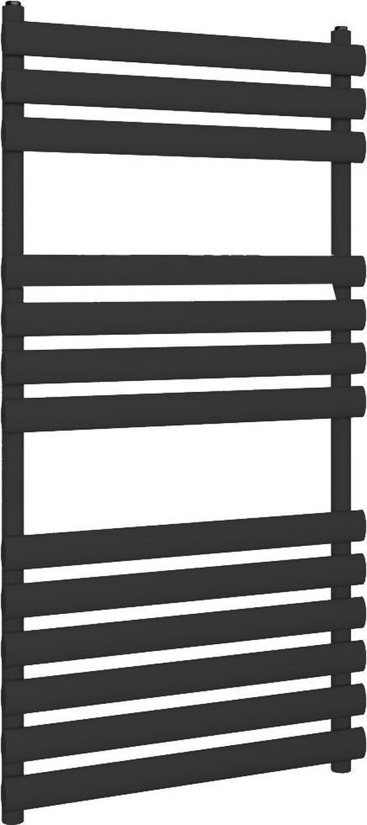 Design radiator handdoekradiator verticaal staal mat zwart 120x50cm 656  watt -... | bol.com