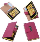 BestCases Stand Fuchsia Echt Lederen Book Wallet Hoesje Nokia Lumia 920