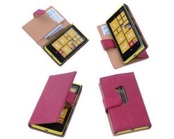 BestCases Stand Fuchsia Echt Lederen Book Wallet Hoesje Nokia Lumia 920