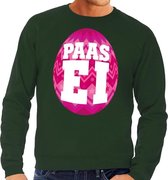 Paas sweater groen met roze ei voor heren S