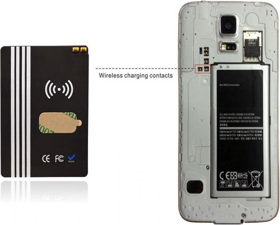 Vrijgevig schroot bescherming Qi draadloze ontvanger voor de Samsung Galaxy S5 / S5 Neo / S5 plus, zwart  , merk i12Cover | bol.com