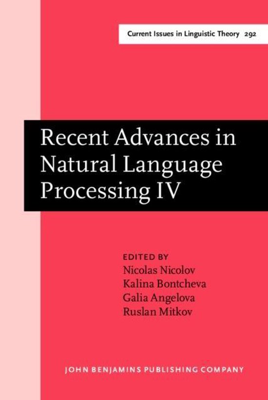 Recent Advances in Natural Language Processing IV | 9789027248077 ...