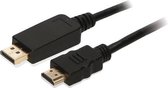 2-Power CAB0039A video kabel adapter 2 m DisplayPort HDMI Type A (Standard) Zwart