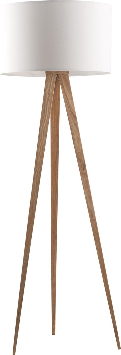 Zuiver Tripod Wood Vloerlamp - Wit - Zuiver