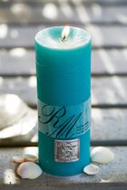 Riviera Maison - Frosted Candle beach turquoise 18x7 - Kaars - Turquoise