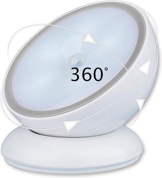 lava evalueren leer Led Lamp - Bewegingssensor - 360° Draaibaar - USB Oplaadbaar - Grijs/Wit |  bol.com