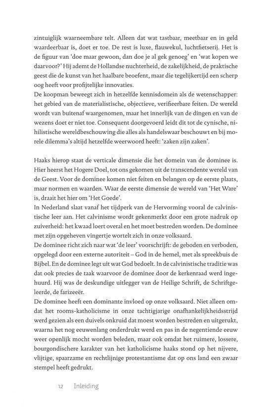 Tekstpagina die de figuur van de koopman, dominee en calvinisme beschrijft.